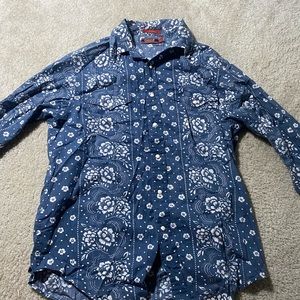 Blue Cremieux Button Down Shirt Mens Large